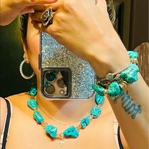 Statement Turquoise & Champagne Crystal Set